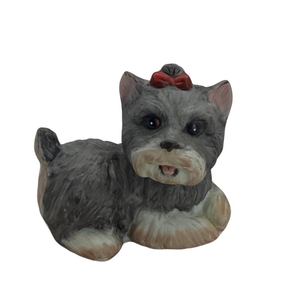 Vtg‎ Homco Yorkie Yorkshire Terrier Dog Figurine Ceramic Made in Malaysia 3.5"